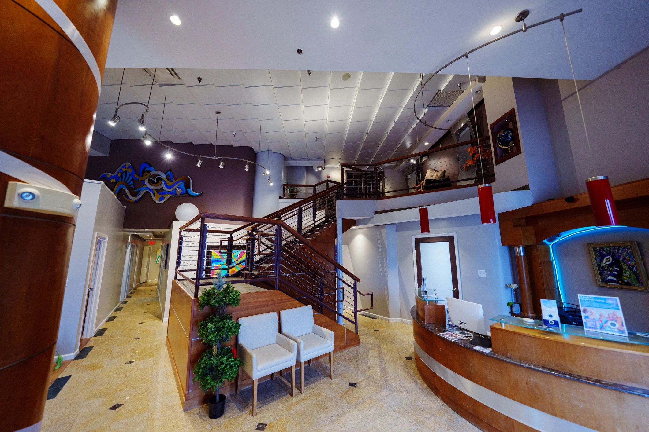 Modern finished interior reception area