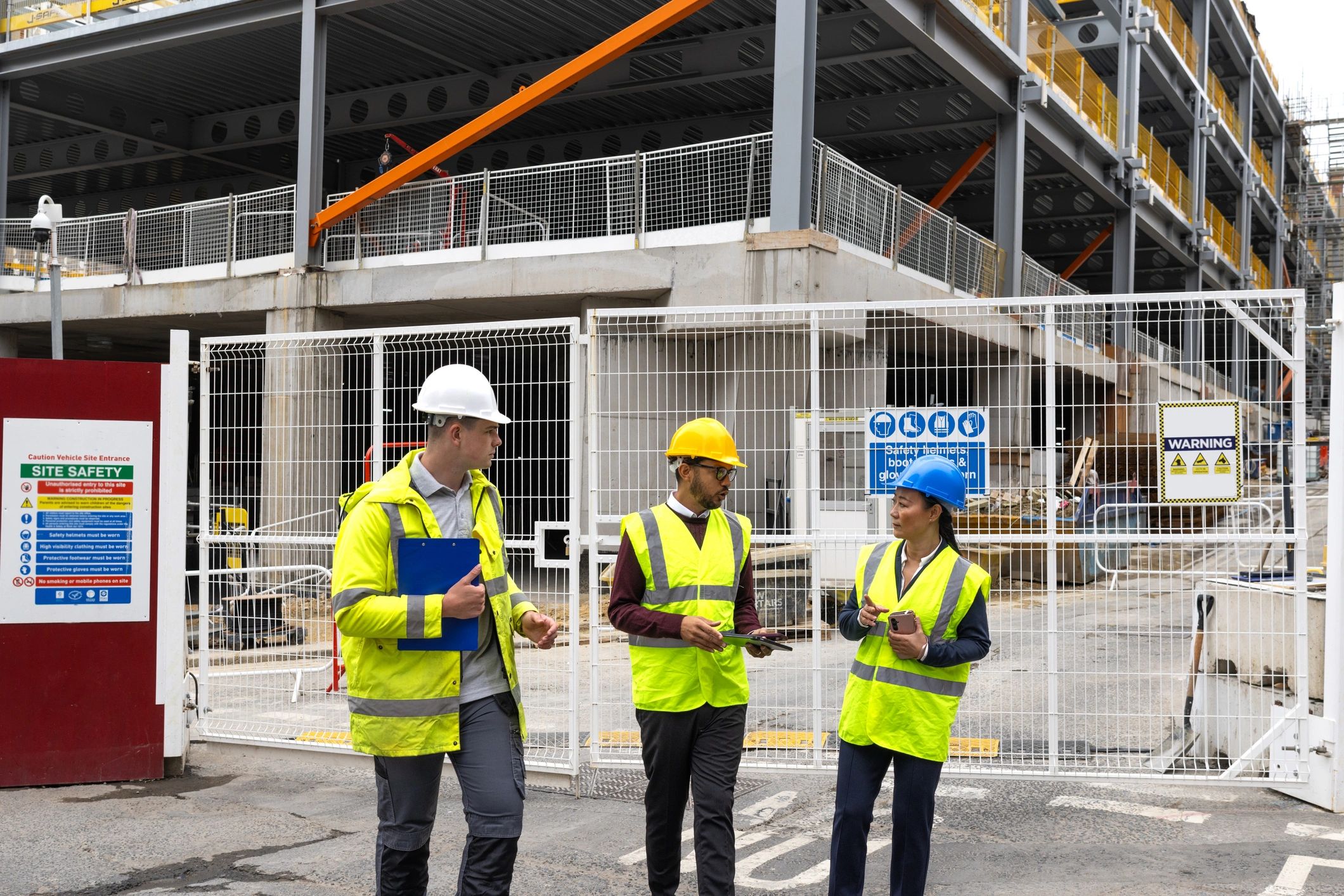 Construction team collaborating on a refurbishment project
