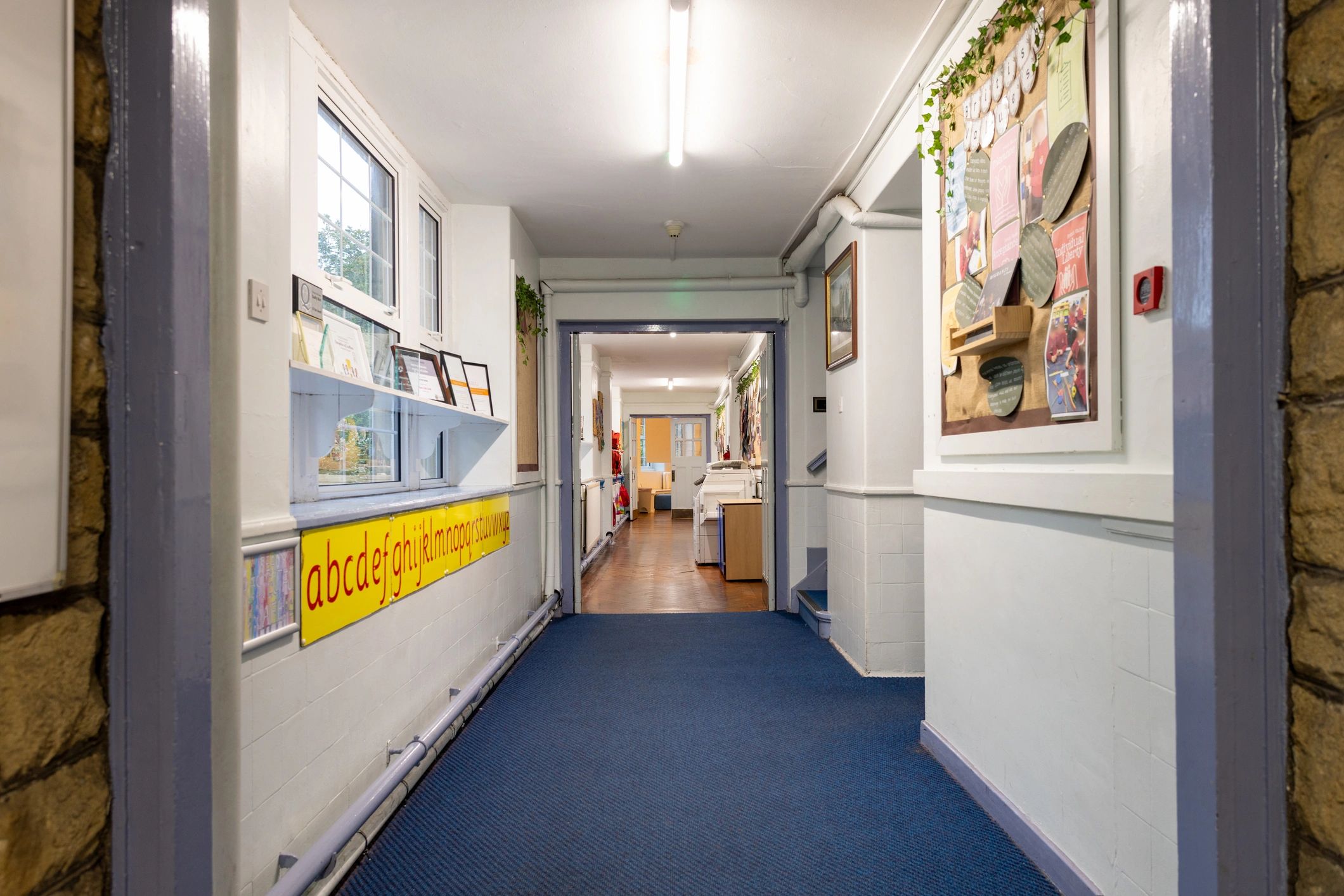 Refurbished commercial interior corridor
